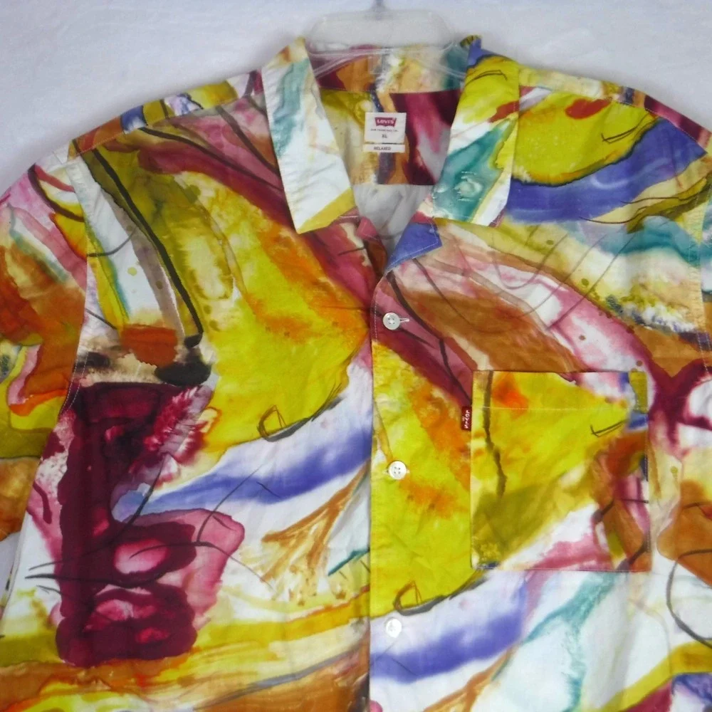 Levi's Relaxed Hawaiian‎ Short Sleeve Button Down Shirt Men's Size XL